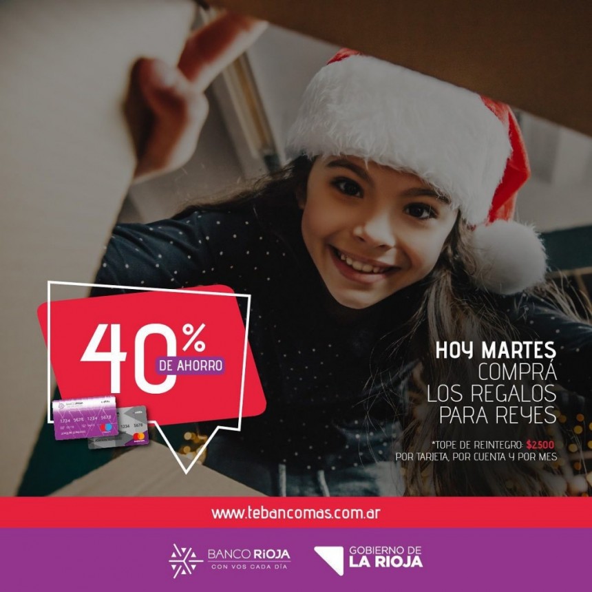 Beneficio exclusivo de Banco Rioja para Reyes Magos: 40% de ahorro y cuotas sin interés