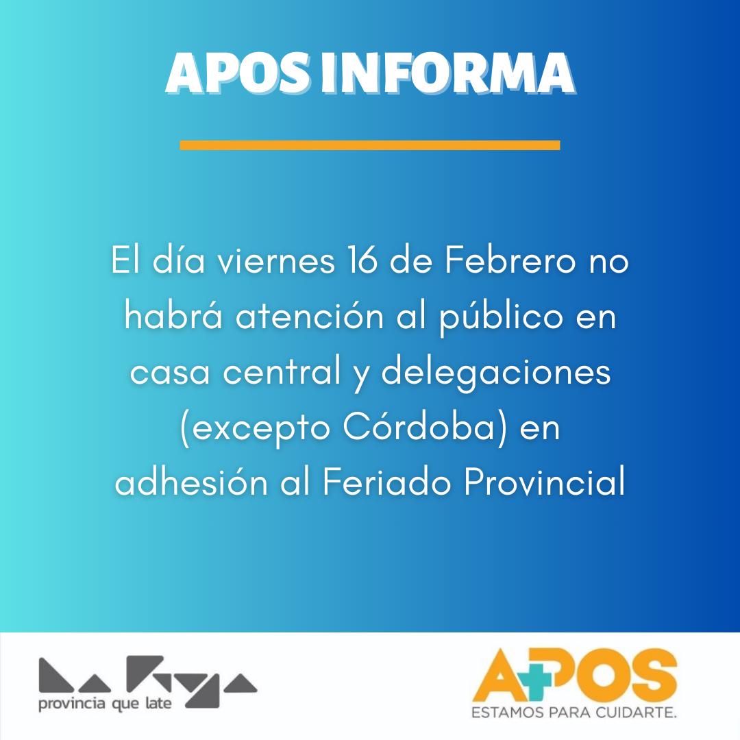 APOS: La Rioja y Buenos Aires adhieren al feriado provincial.