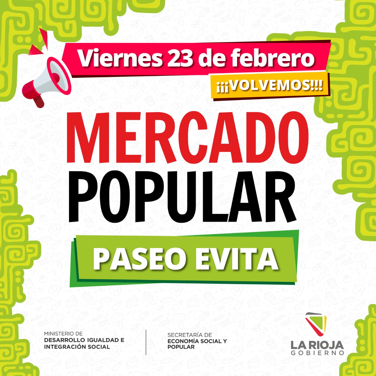 El viernes vuelve el Mercado Popular. 