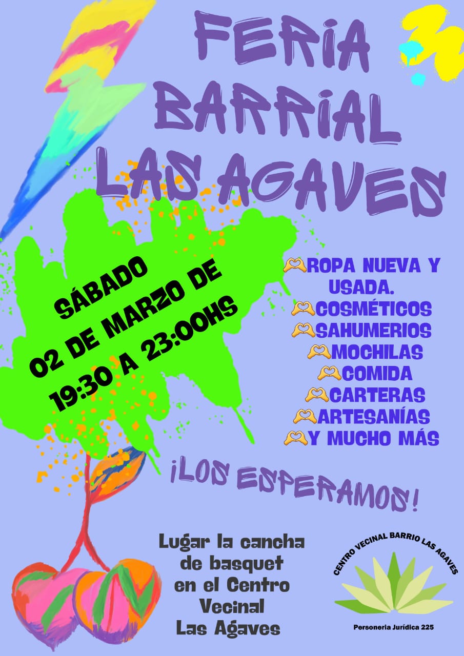 Por primera vez llega la Feria Barrial a las Agaves.