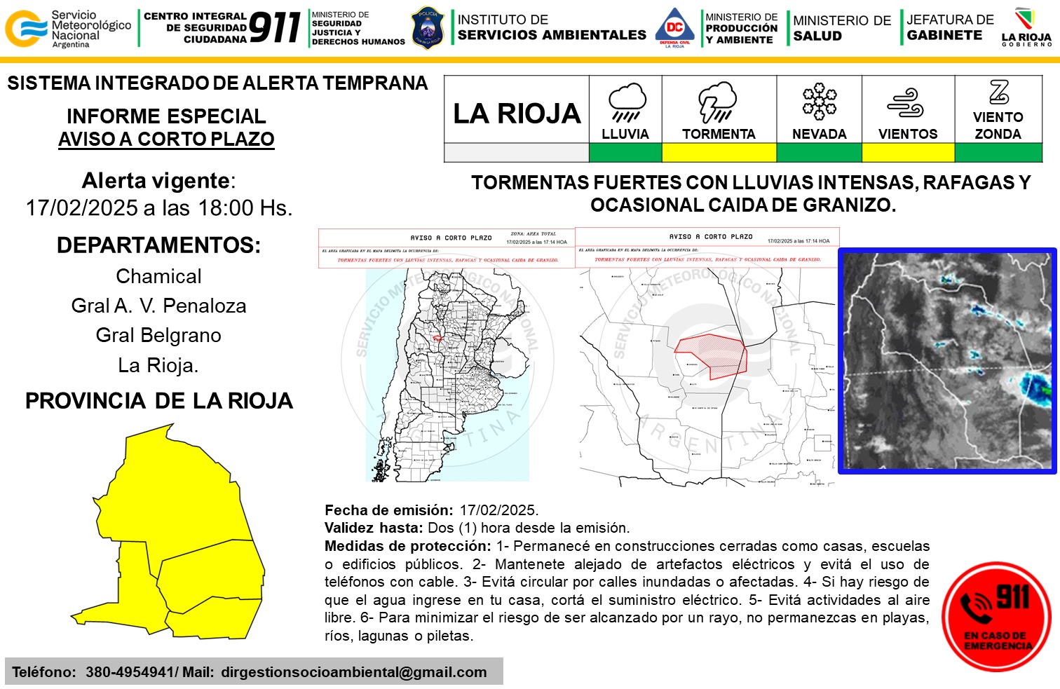Informe del COE: Se registraron 34 mm de lluvia en el sector Sureste de la Capital y 22 mm en EL Sur de Arauco.