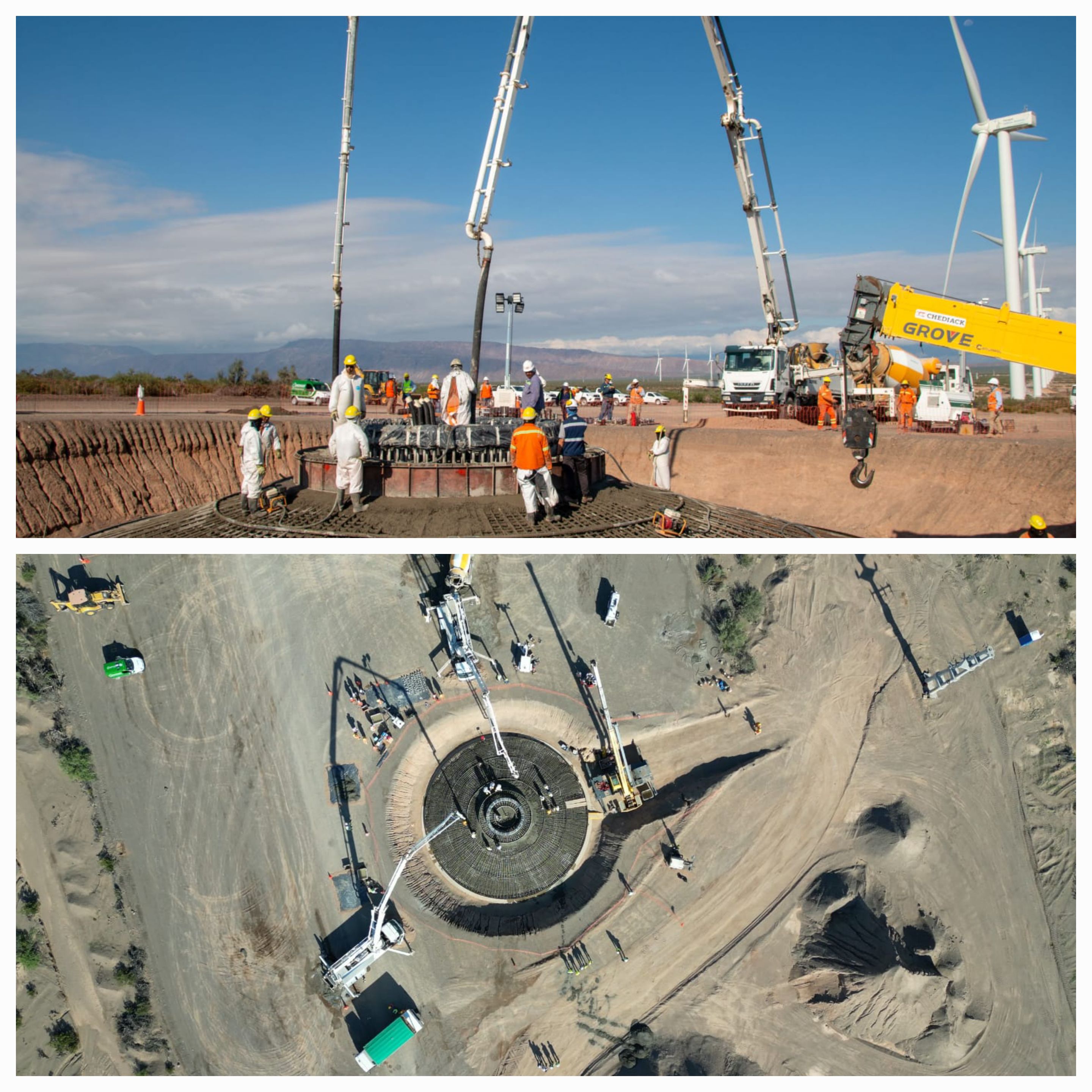 El Parque Eólico Arauco comenzó obras de hormigonado para instalación de nuevos aerogeneradores. 