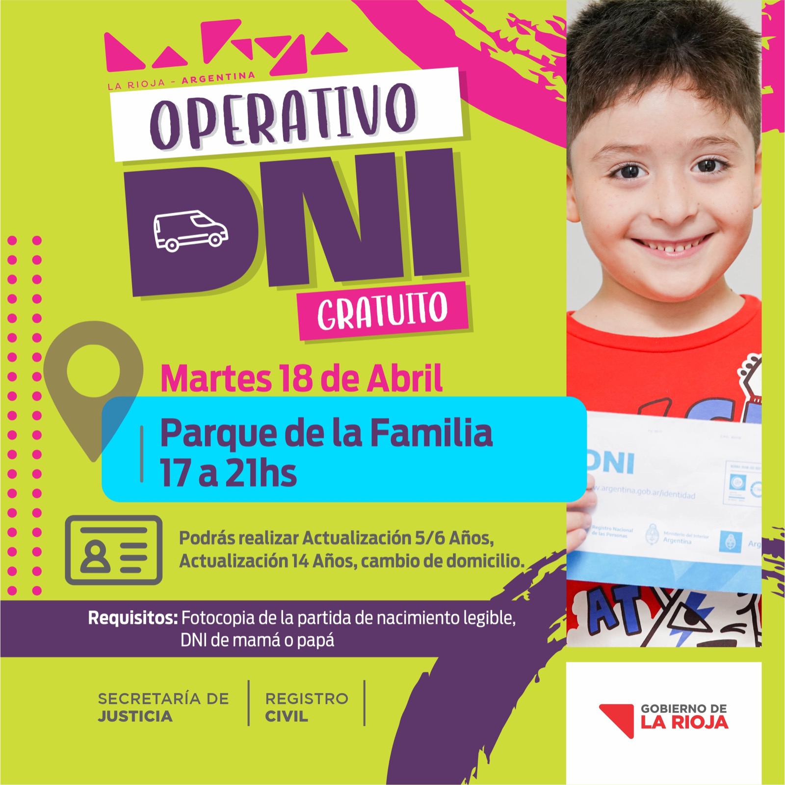 Operativo DNI gratuito