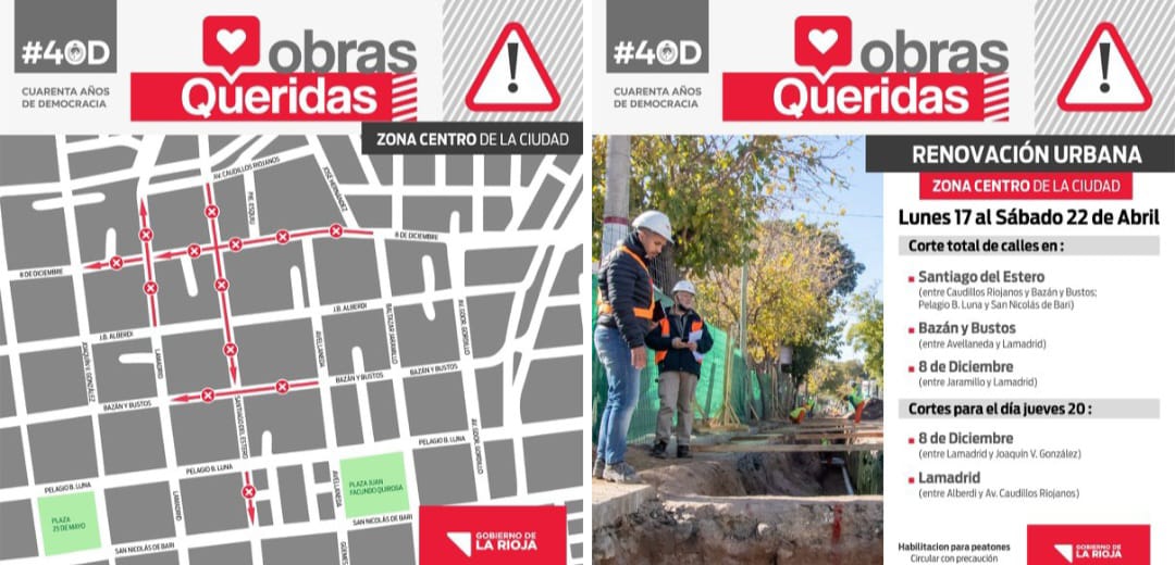 El Gobierno dio a conocer tareas y cortes de calle que harán en el marco de la Renovación Urbana del Centro de la Ciudad