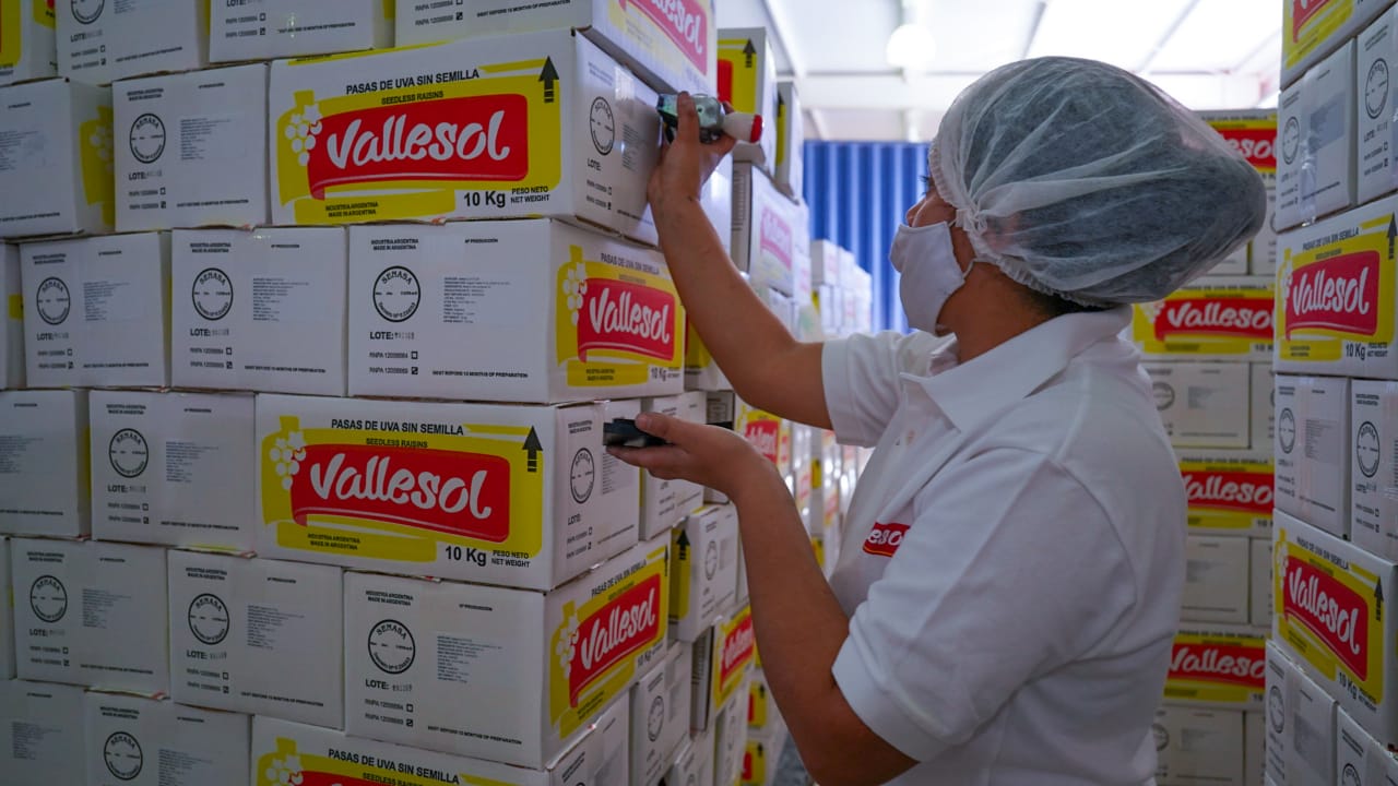 Vallesol vendió 200 mil kilogramos de pasas de uva en la primera exportación del año