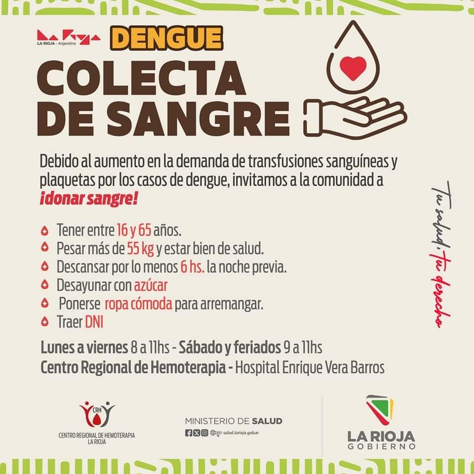 Ante demanda por casos de Dengue instan a la población a donar sangre.