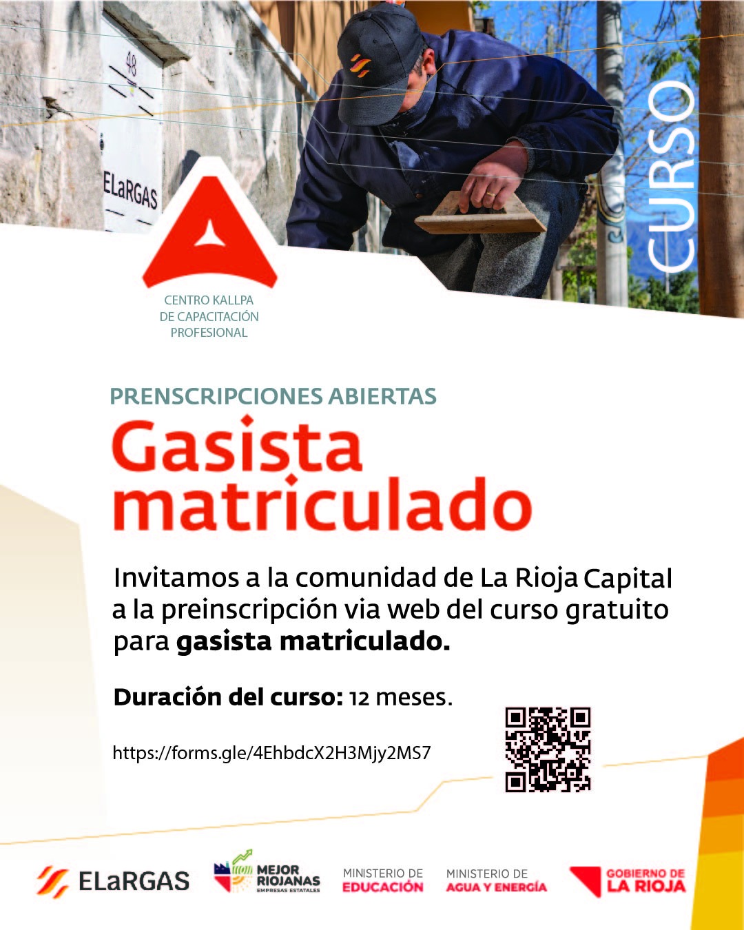 Elargas y Kallpa lanzan un curso totalmente gratuito para gasista matriculado