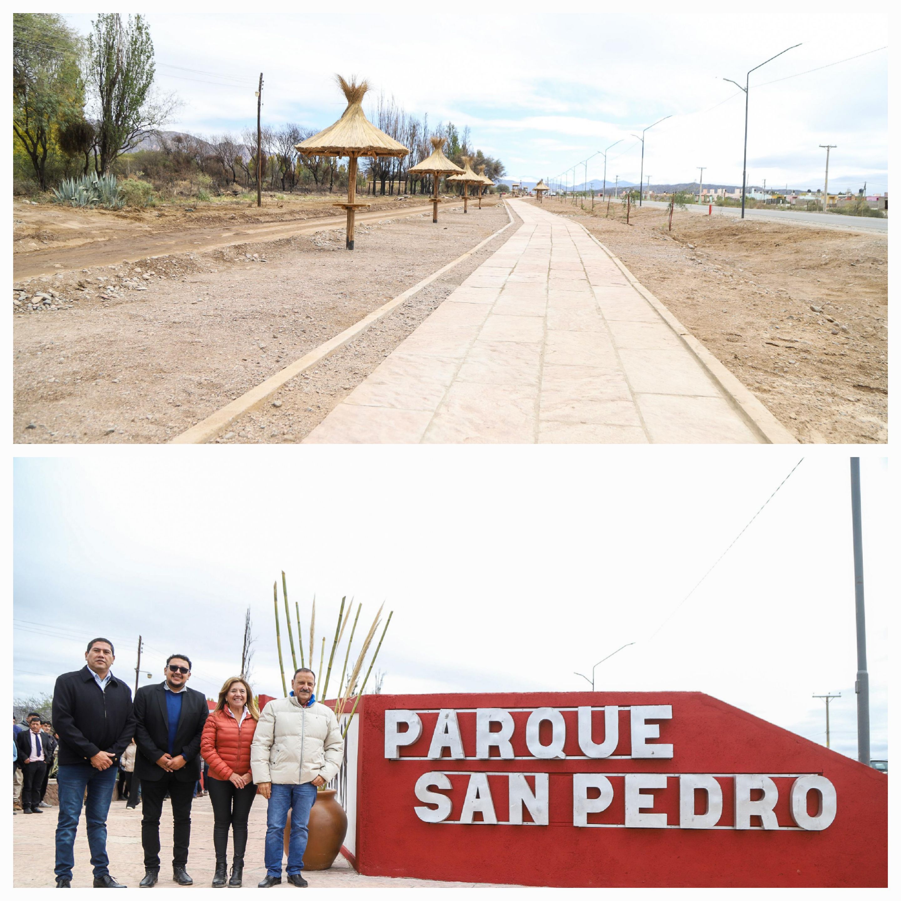 El gobernador Ricardo Quintela recorrió la obra del Parque Lineal San Pedro en Famatina.