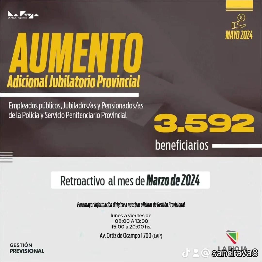 Se incrementó el adicional jubilatorio para empleados de las tres funciones del Estado de toda la provincia.