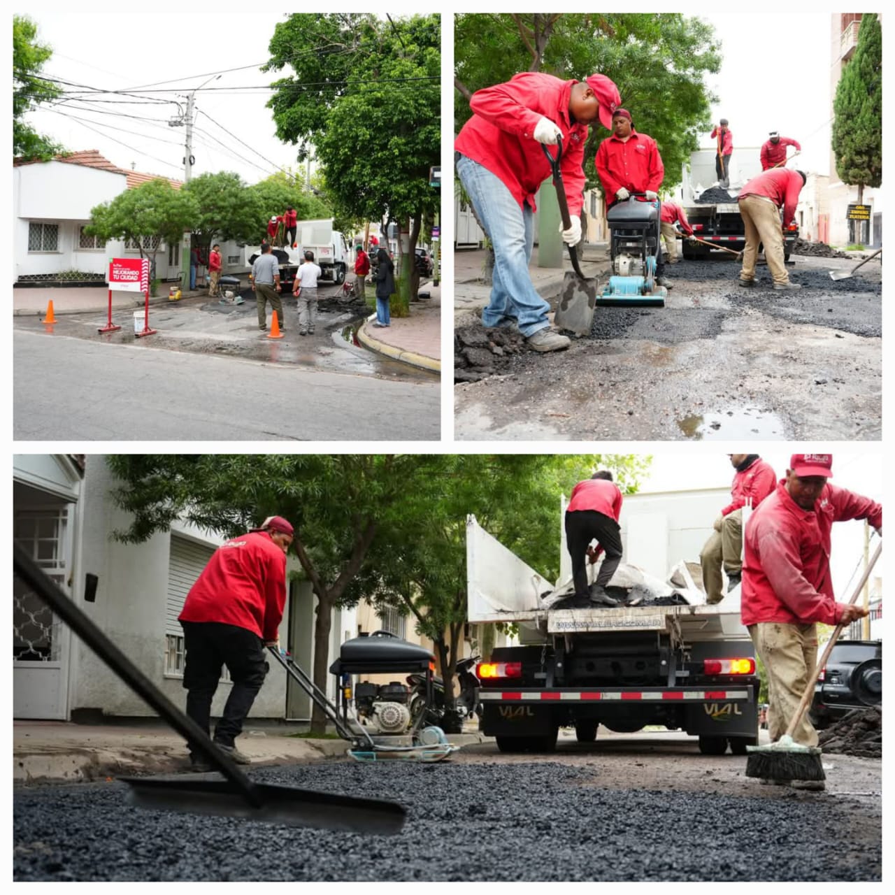 El municipio Capital continua con su plan de bacheo por calle Benjamin de la Vega.