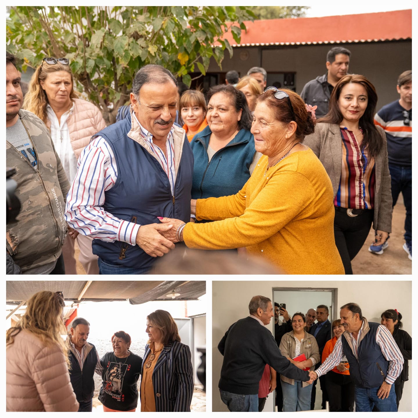 En Chamical. Vecinos afectados por el temporal recibieron a Quintela en sus viviendas refaccionadas.