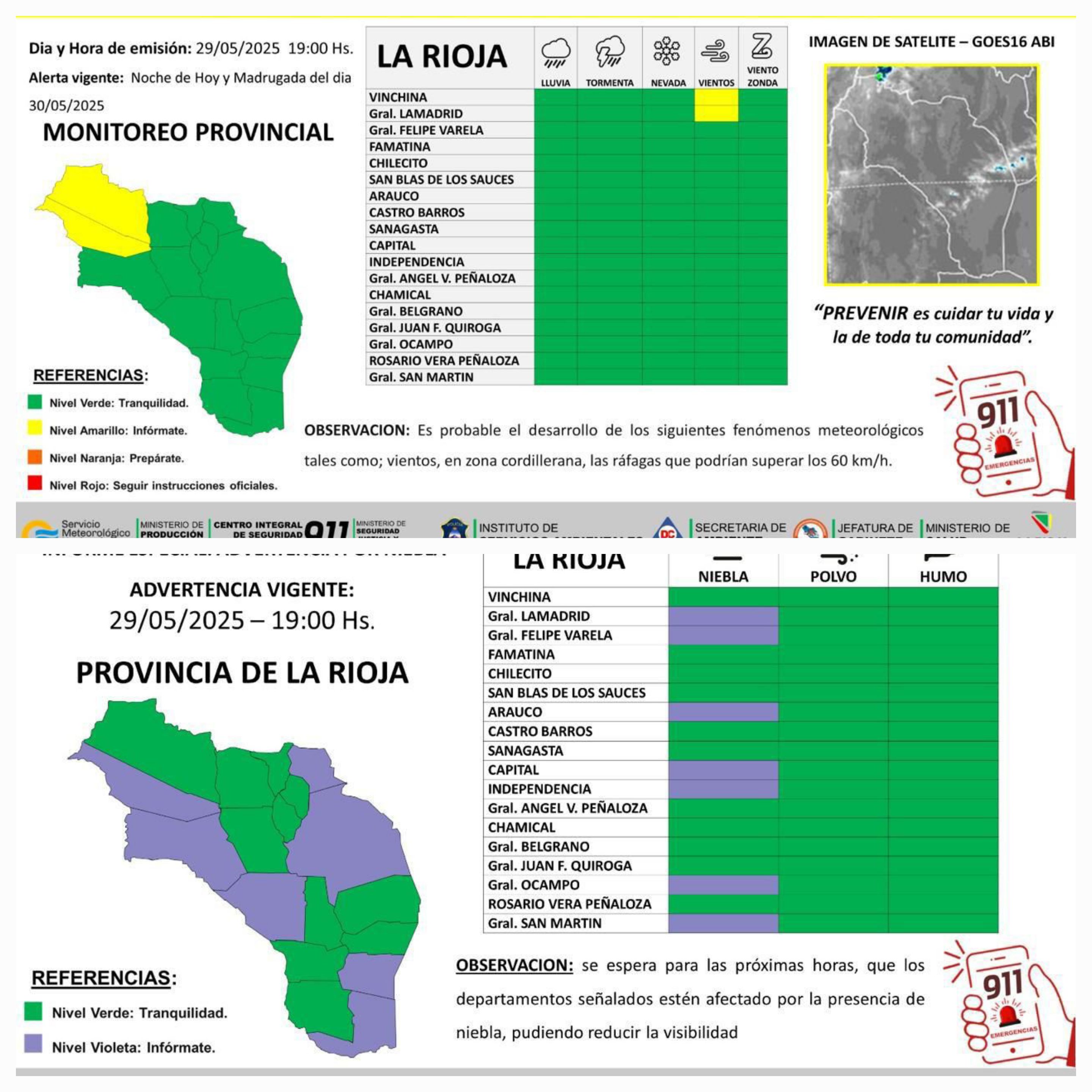 Alerta por posible niebla para la Capital y otros seis departamentos