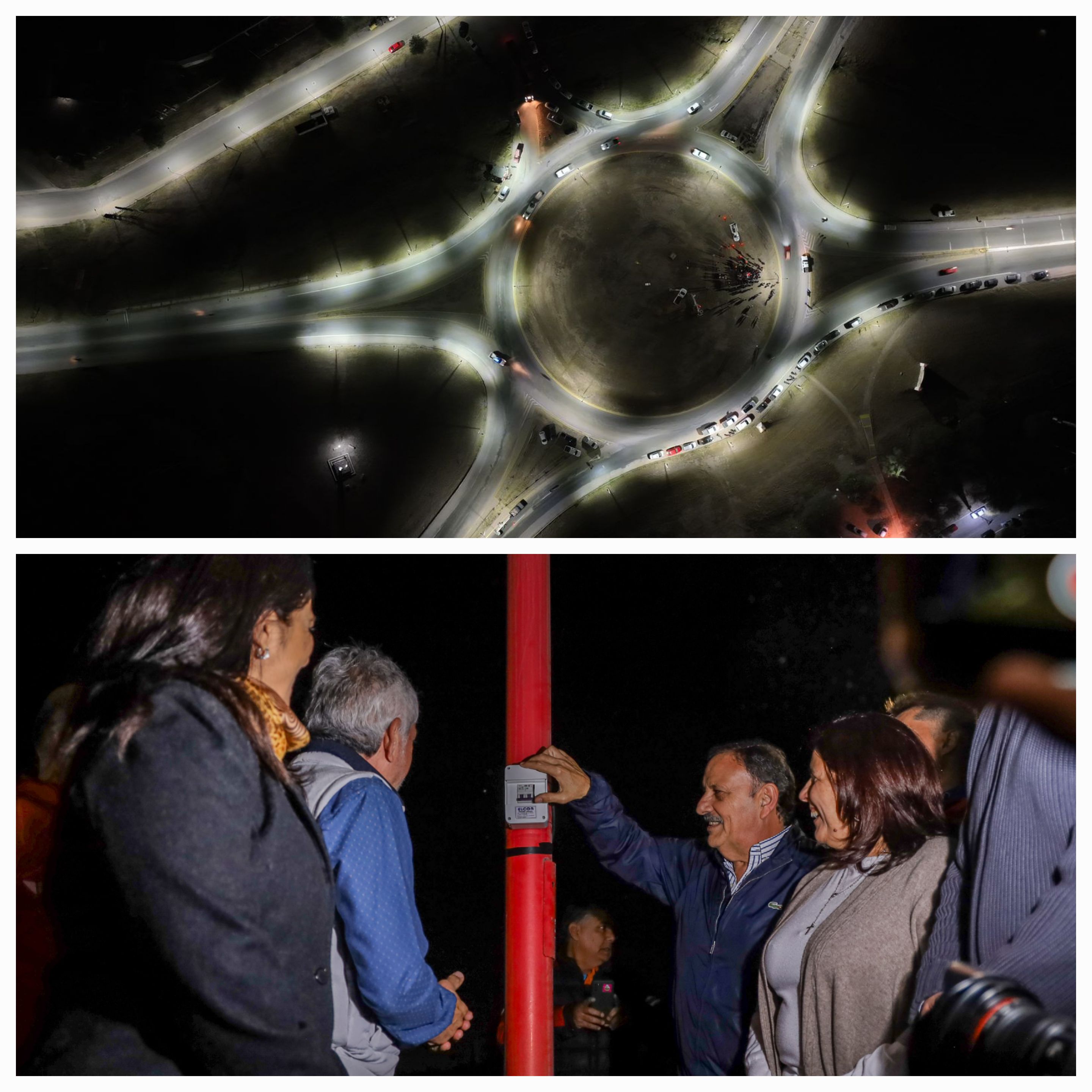 Ricardo Quintela y Armando Molina inauguraron obra de iluminación con lámparas Led sobre la Ruta 5.