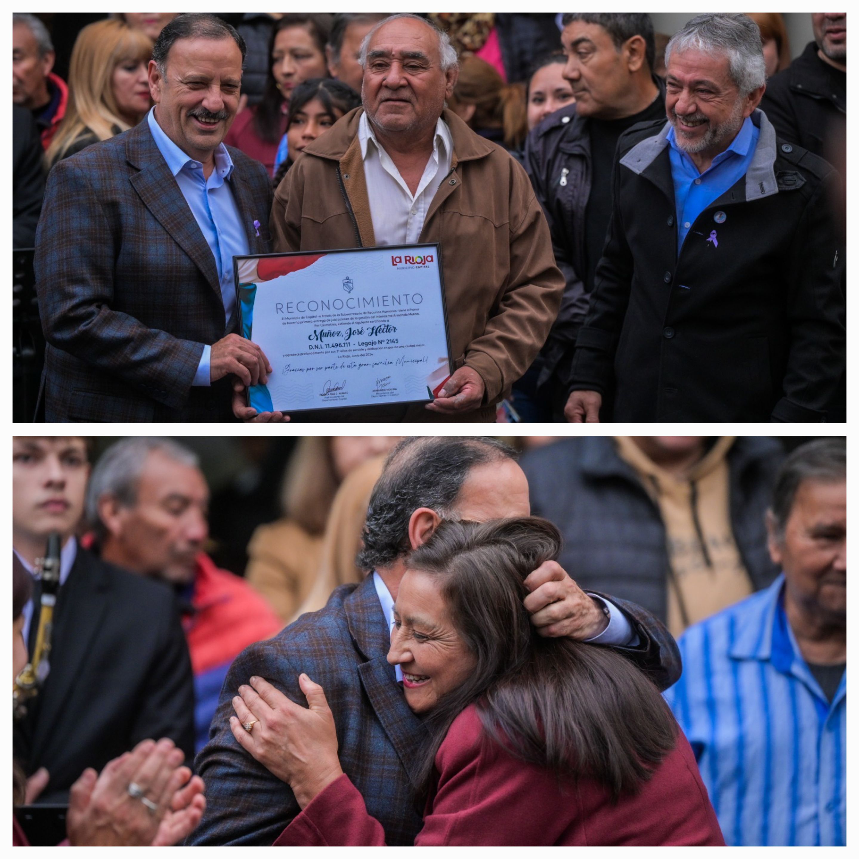 El gobernador y el intendente reconocieron la labor de   empleadas y empleados municipales que se jubilan.