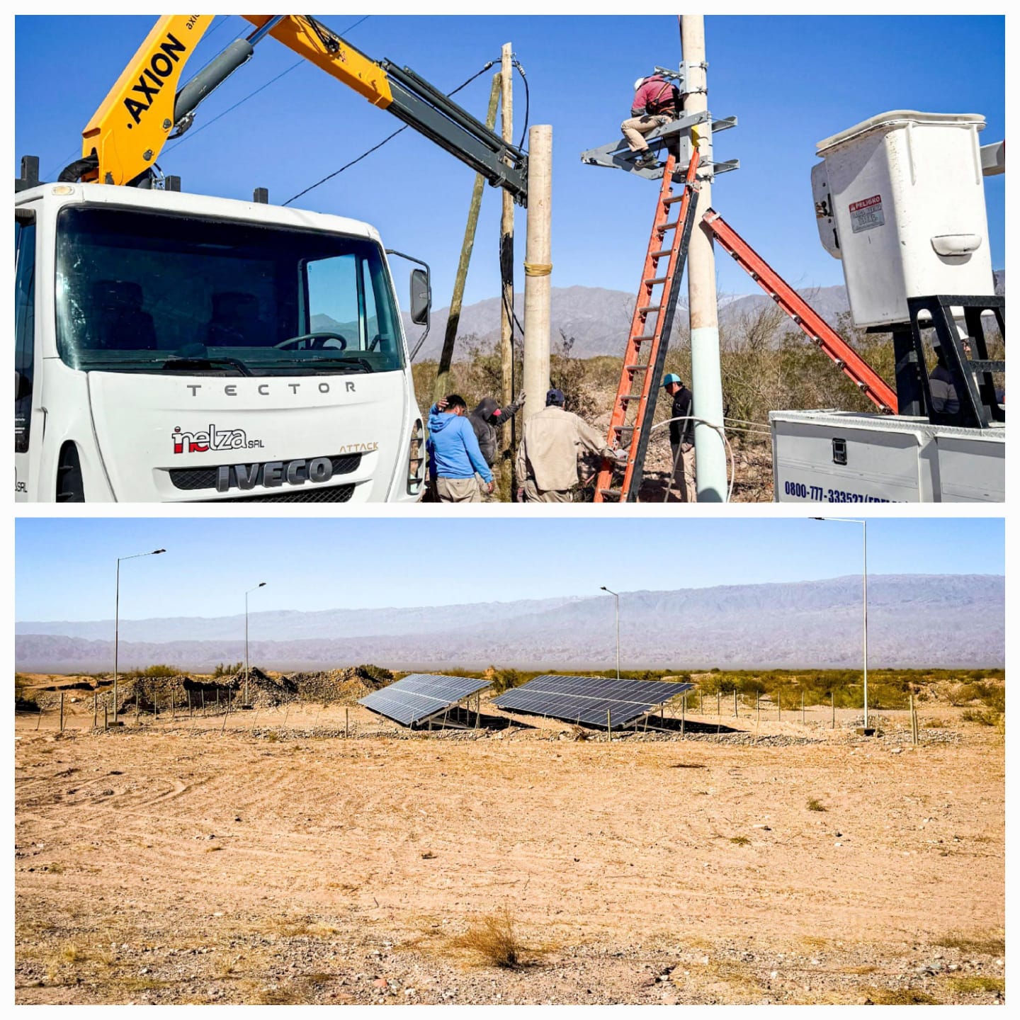 Avanza la conexión del primer parque solar en Pituil y se repotencia la red eléctrica de Famatina.