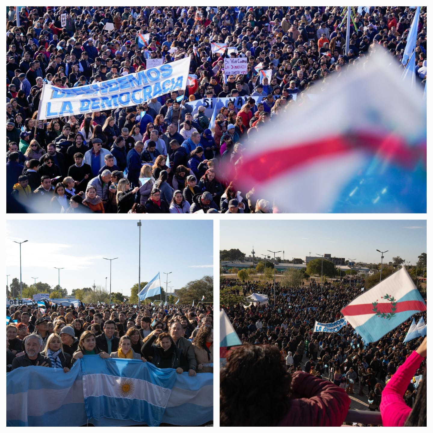 Miles de riojanos se movilizaron en defensa de la democracia