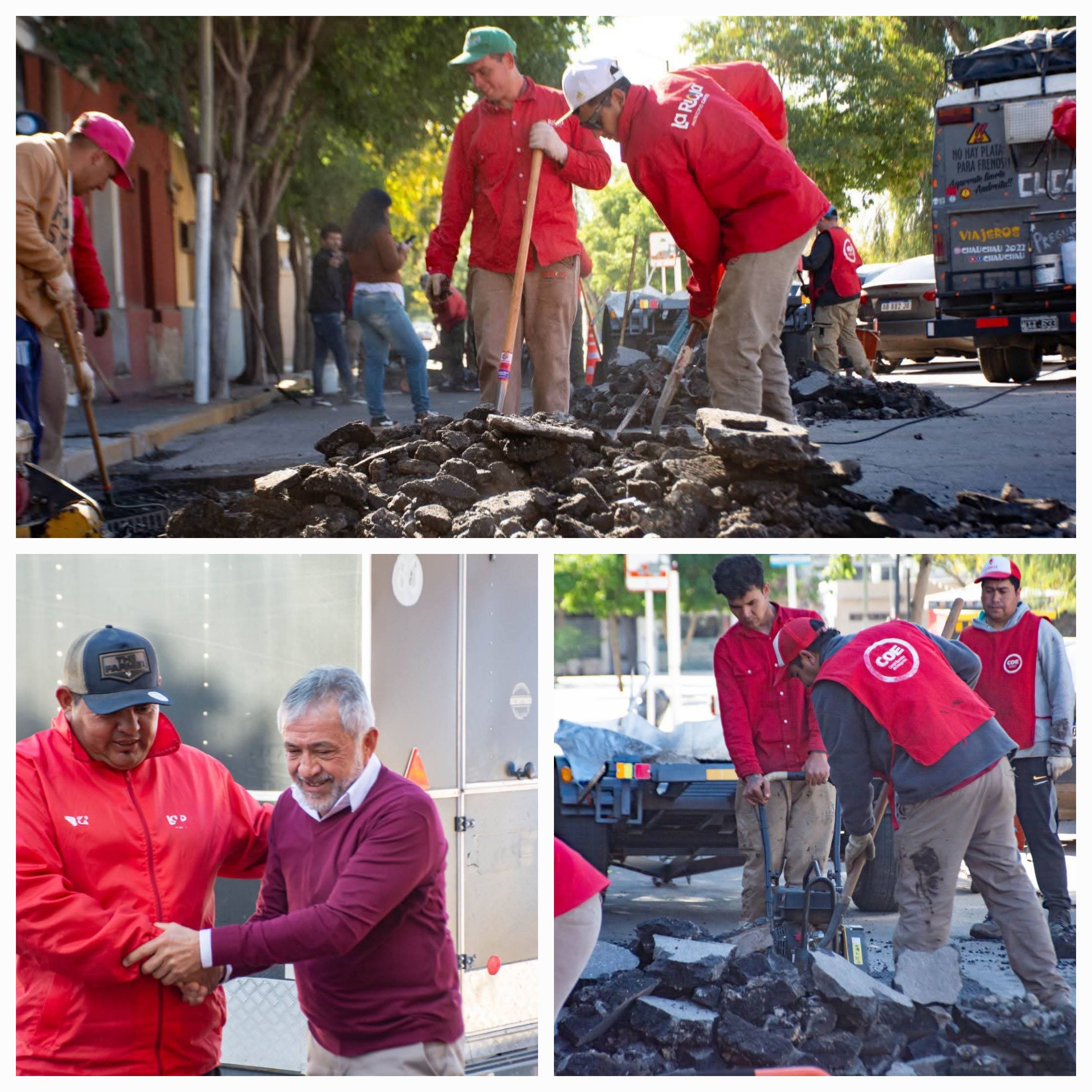 El Municipio de la Capital intensifica el bacheo en la Ciudad.