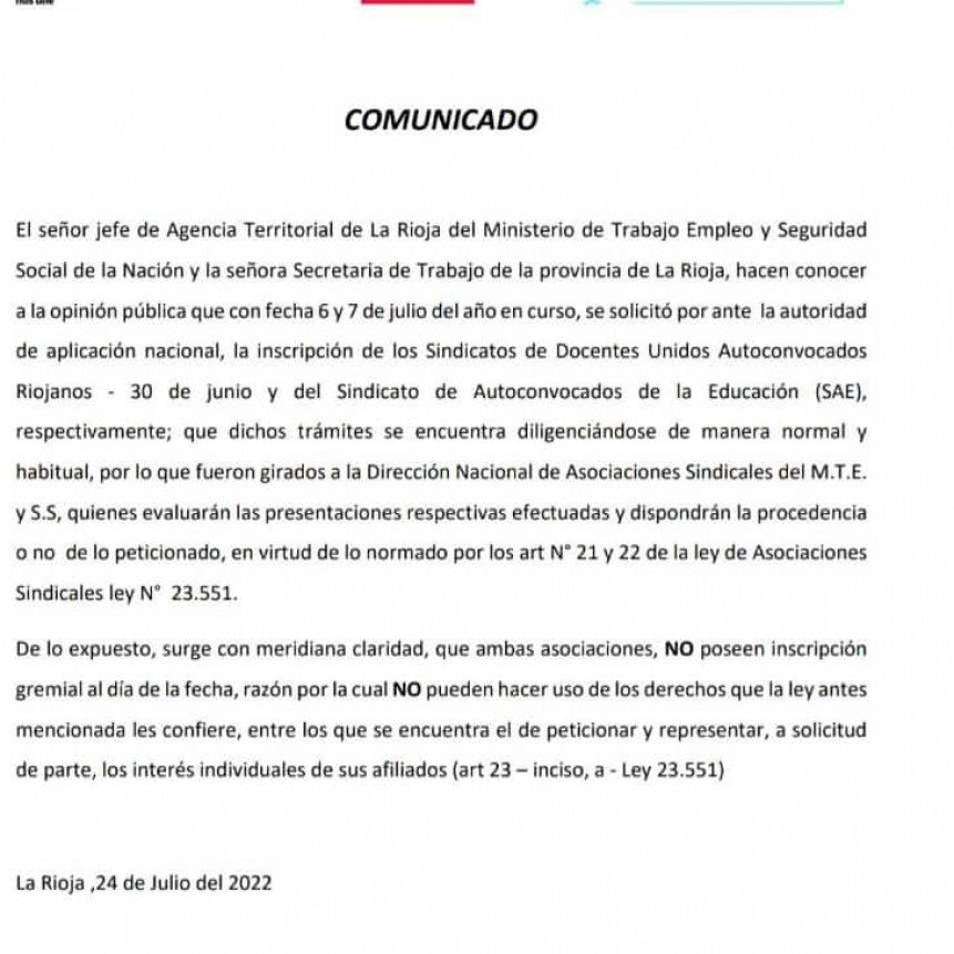 Docentes Autoconvocados no pueden realizar medidas de fuerza