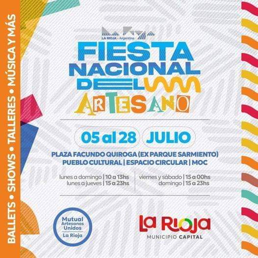 Se viene la Fiesta Nacional del Artesano en la Plaza Juan Facundo Quiroga.