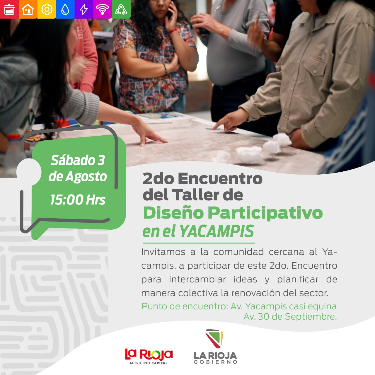 Invitan a vecinos al 2º Encuentro del Taller de Diseño Participativo en el Yacampis.