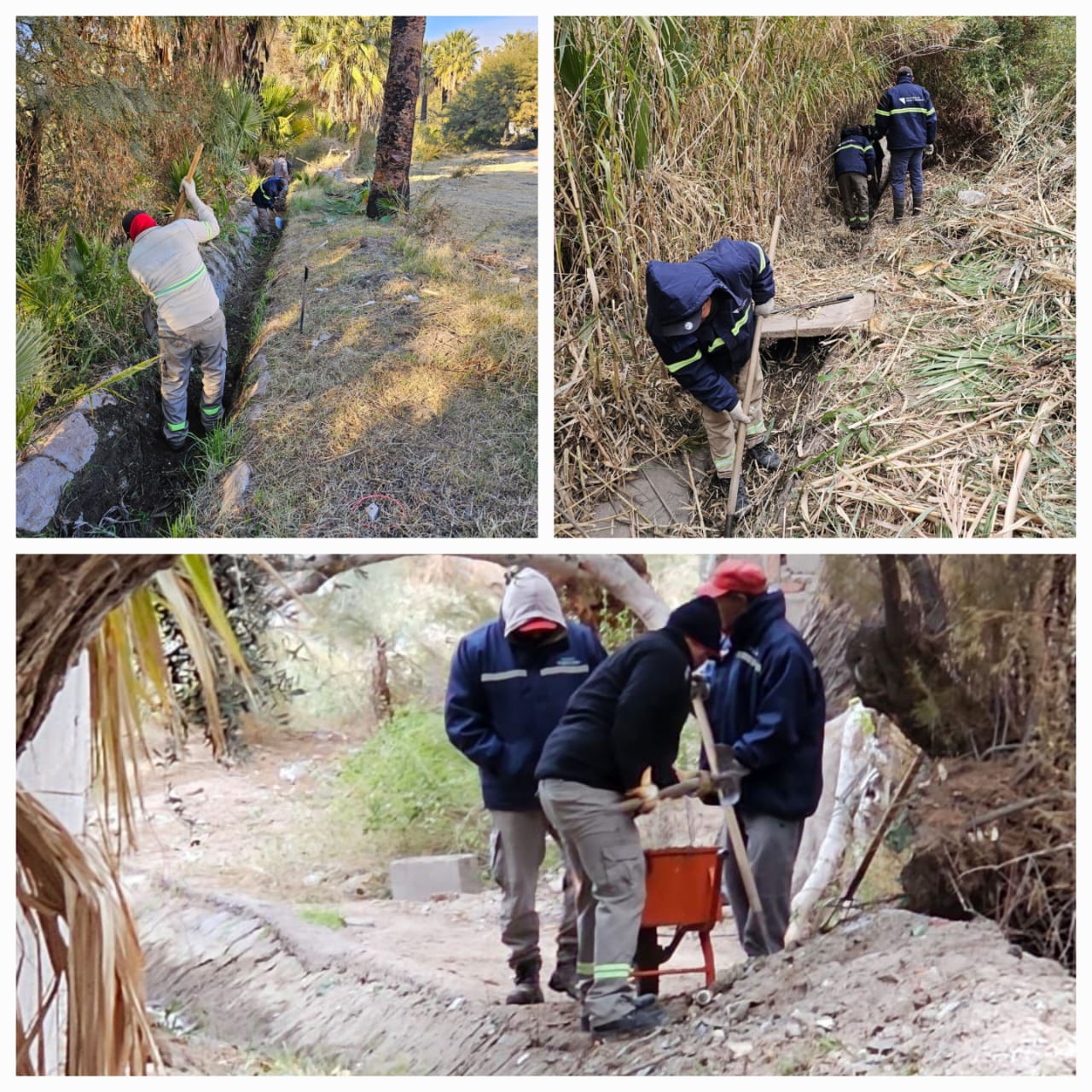 La Secretaría de Agua avanza con la limpieza de canales de riego en Aimogasta para sostener la producción agrícola.
