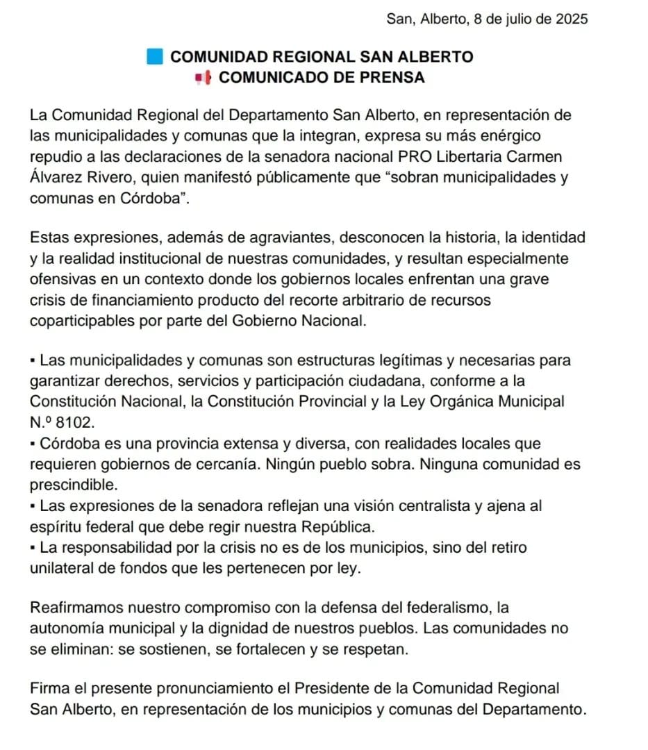 Desfinanciamiento: Fuertes críticas al Gobierno Nacional desde Intendentes y Jefes Comunales de nuestra Region.