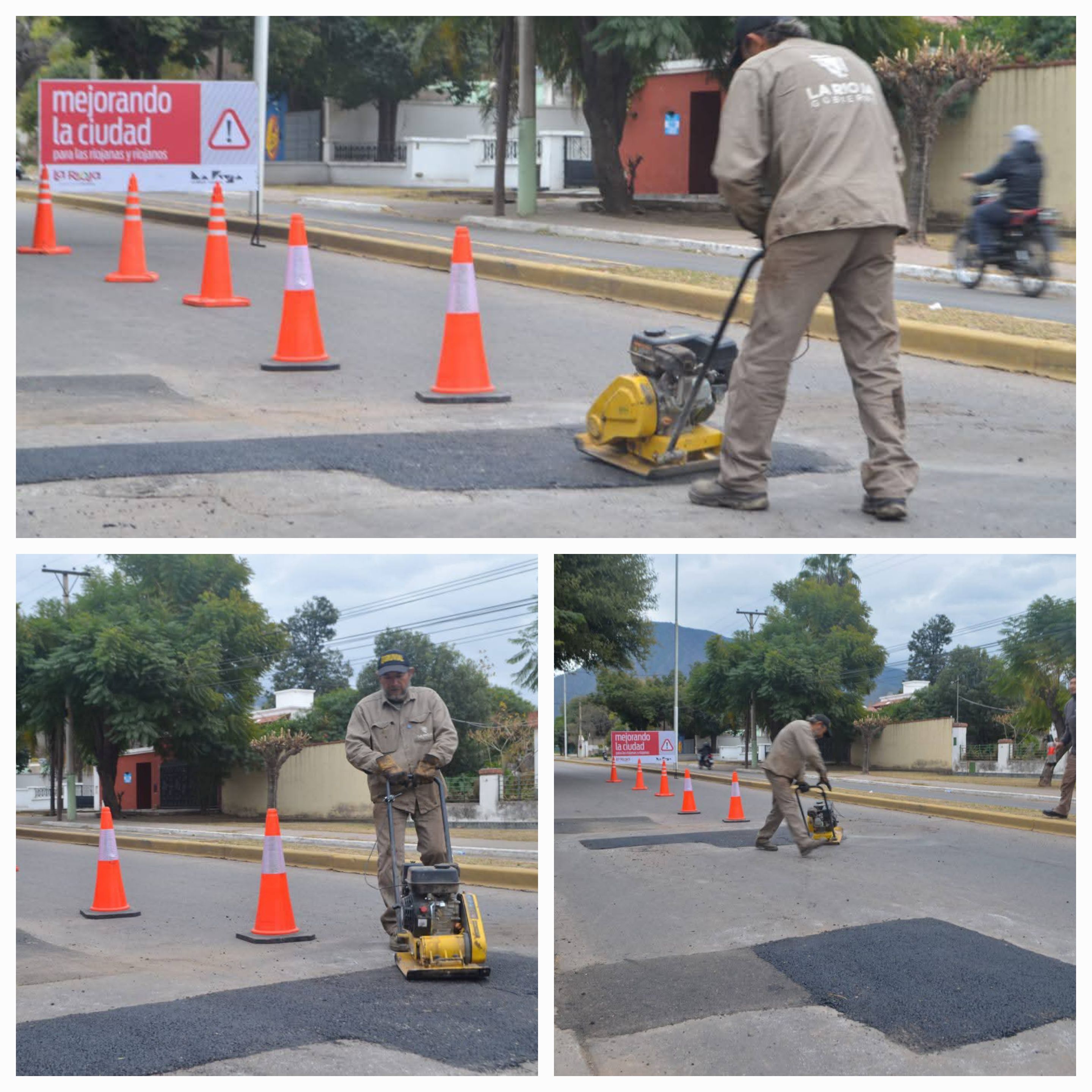 Municipio y Provincia intervienen zonas críticas con bacheo intensivo.