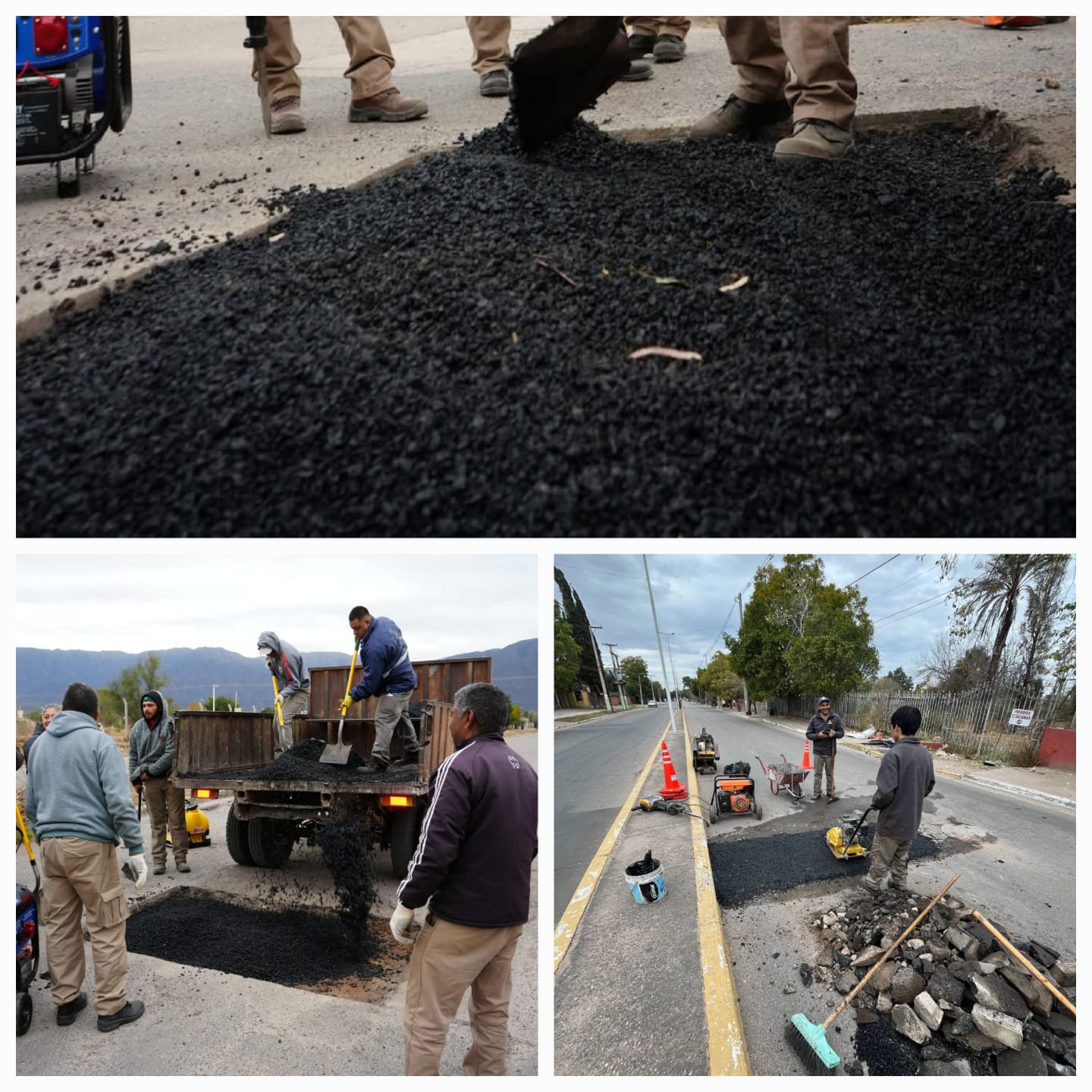 El Municipio refuerza la seguridad vial en la Av. Algarrobo Blanco en la zona sur de la ciudad.