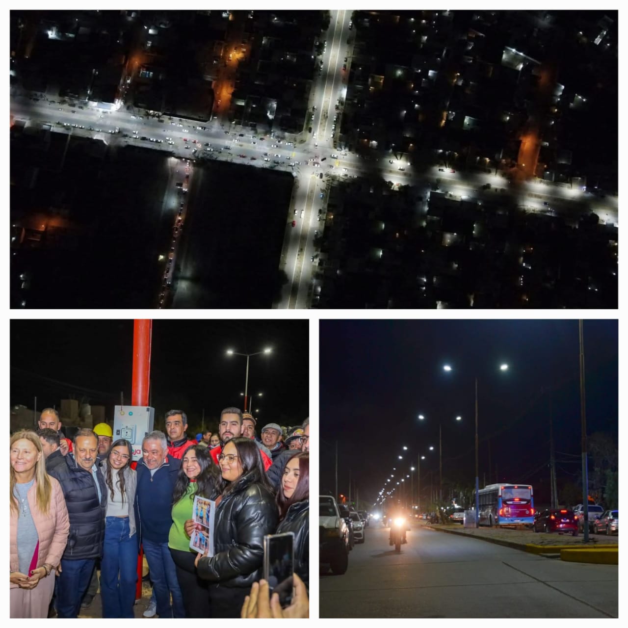 La Zona Sur se sigue iluminando por la accion conjunta del Gobierno, Municipio y EDELaR.