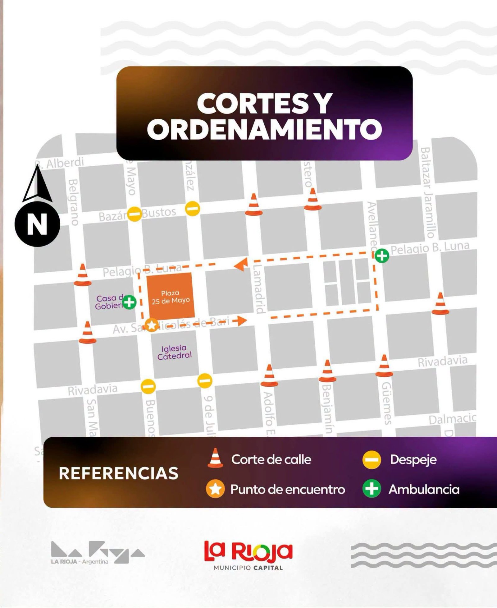 Corte y ordenamiento vehicular por la procesion en honor a San Nicol&aacute;s