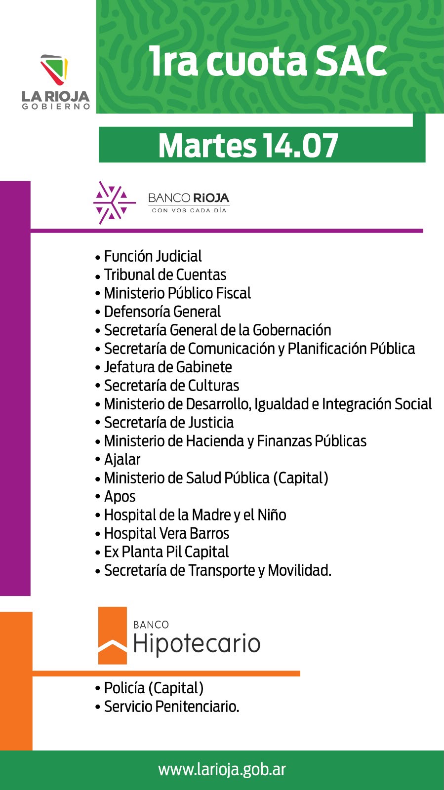 Inicia el pago de la primera cuota del aguinaldo 2026