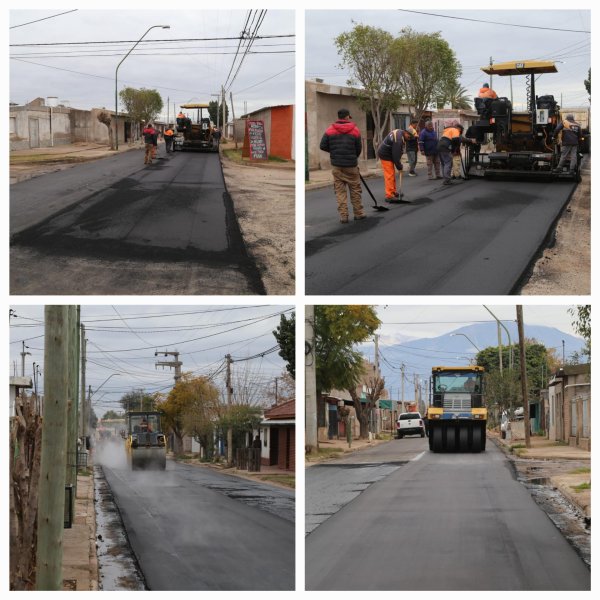 Rioja Vial avanza con la etapa final de la repavimentaci&oacute;n del barrio Argentino 