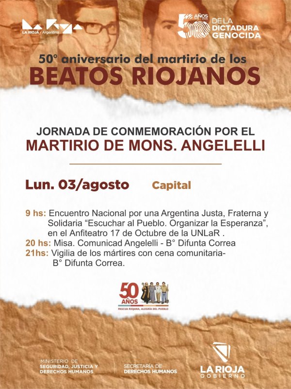 La Rioja convoca a un Encuentro Nacional para proyectar el legado de los m&aacute;rtires riojanos y Francisco