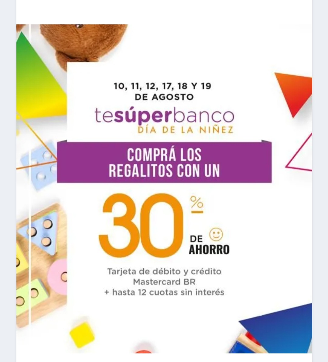 Hoy comienza “Te súper Banco: mes de la niñez”: la promoción de Banco Rioja que permite ahorrar hasta $7000.