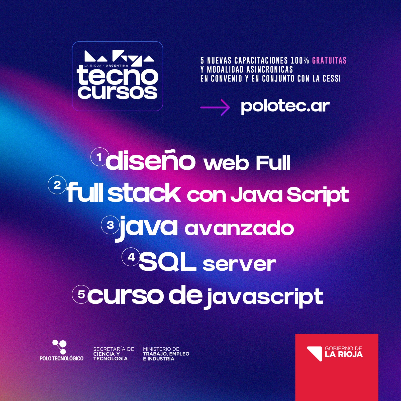 Capacitaciones Gratuitas en Programación impulsadas por la Secretaría de Ciencia y Tecnología y CESSI
