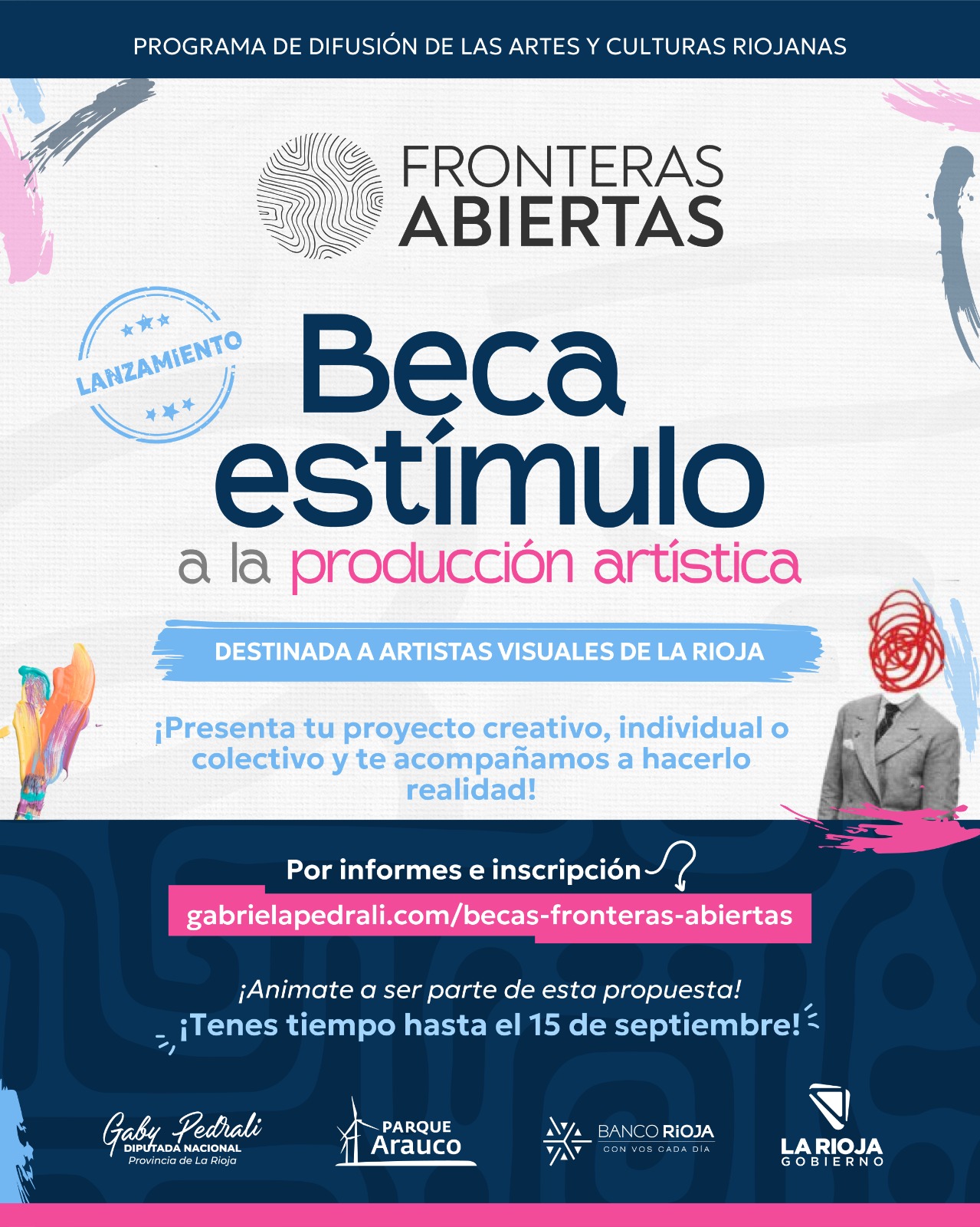 Fronteras Abiertas convoca a artistas visuales de La Rioja a participar de la “Beca Estímulo a la Producción Artística