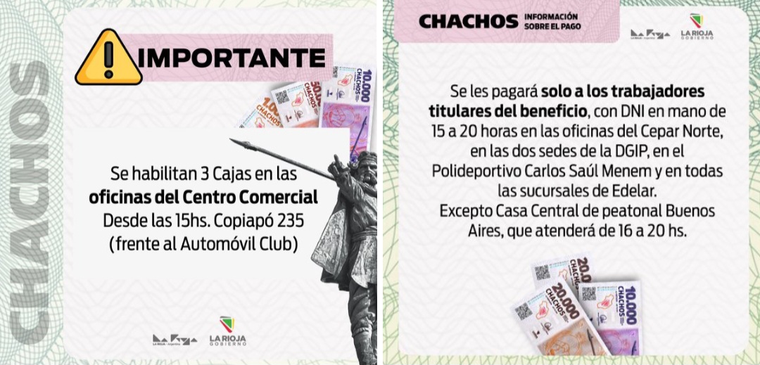 Nuevo punto de pago con Chachos y cambio de horario en Edelar Casa Central.