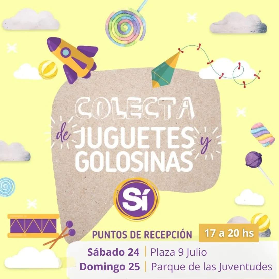 Fundación Sí La Rioja realiza colecta de juguetes y golosinas para celebrar el Día de la Niñez.