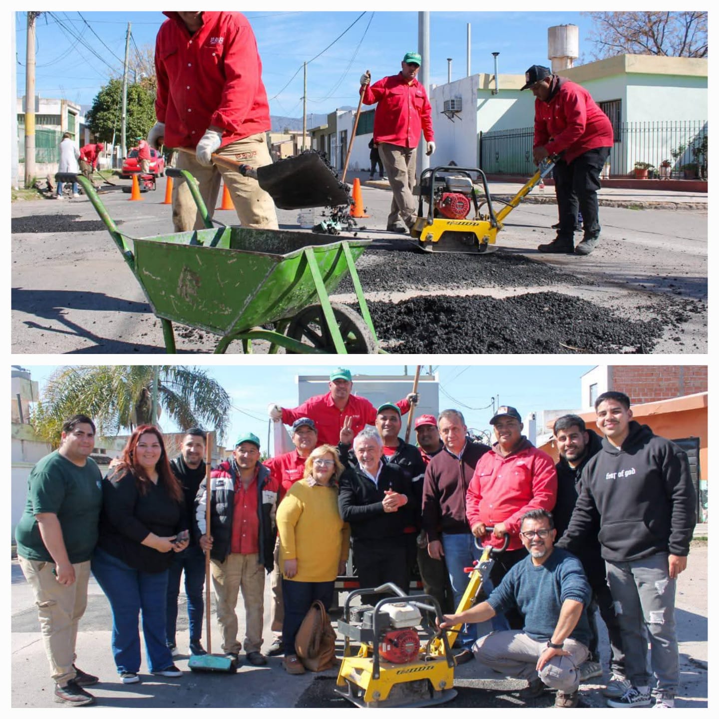 Operativo de bacheo del Municipio de la Capital en los barrios Antártida I y ATP.