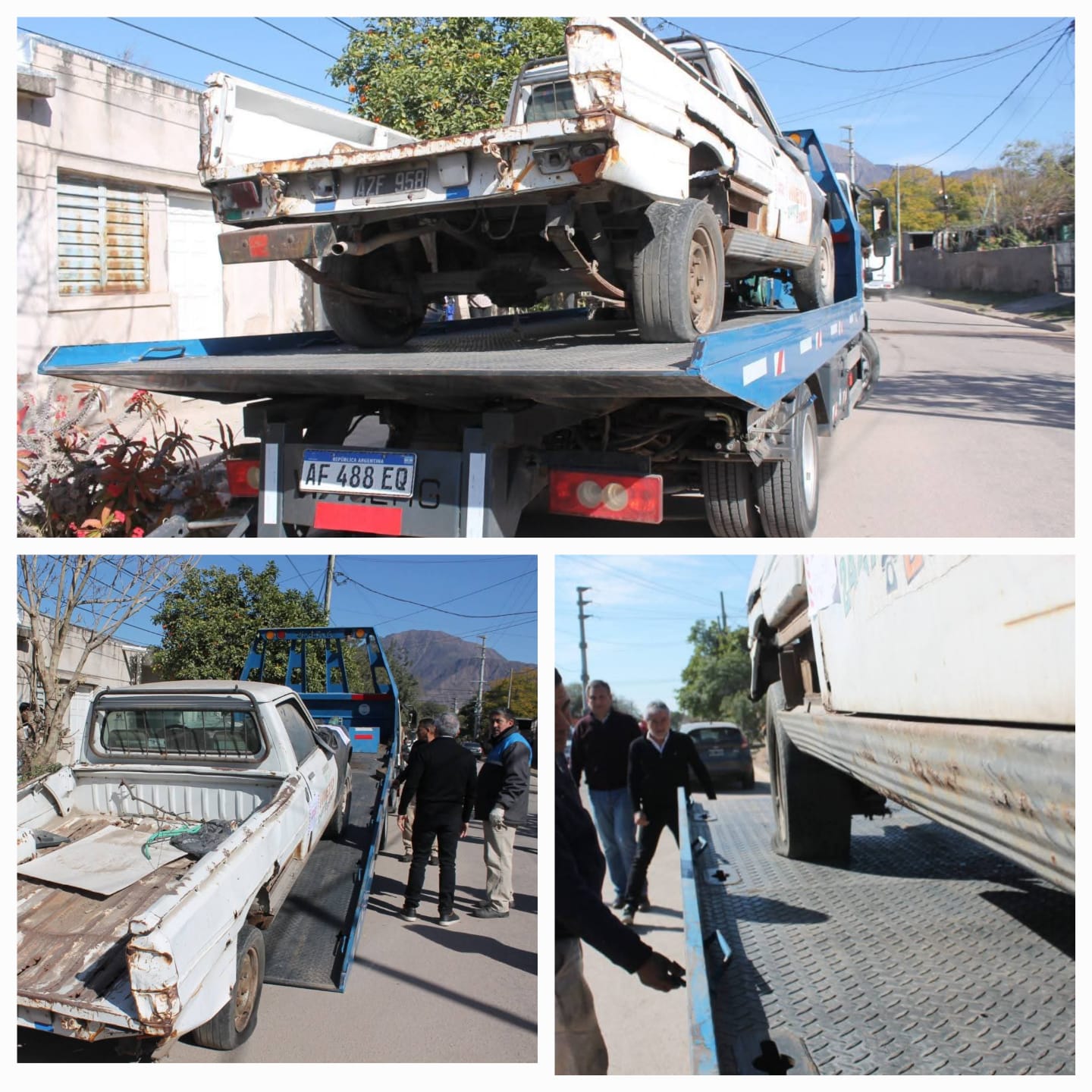 El Municipio Capital removió vehículos abandonados en el Barrio 4 de Junio. 