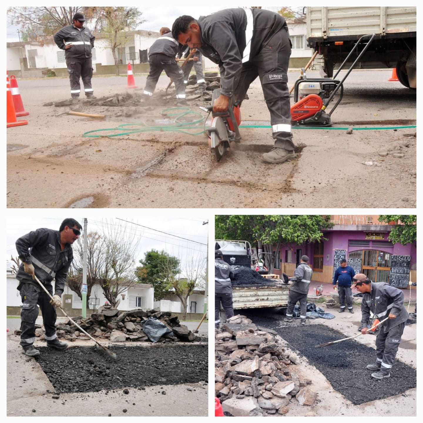 Bachean de punta a punta la avenida Angelelli