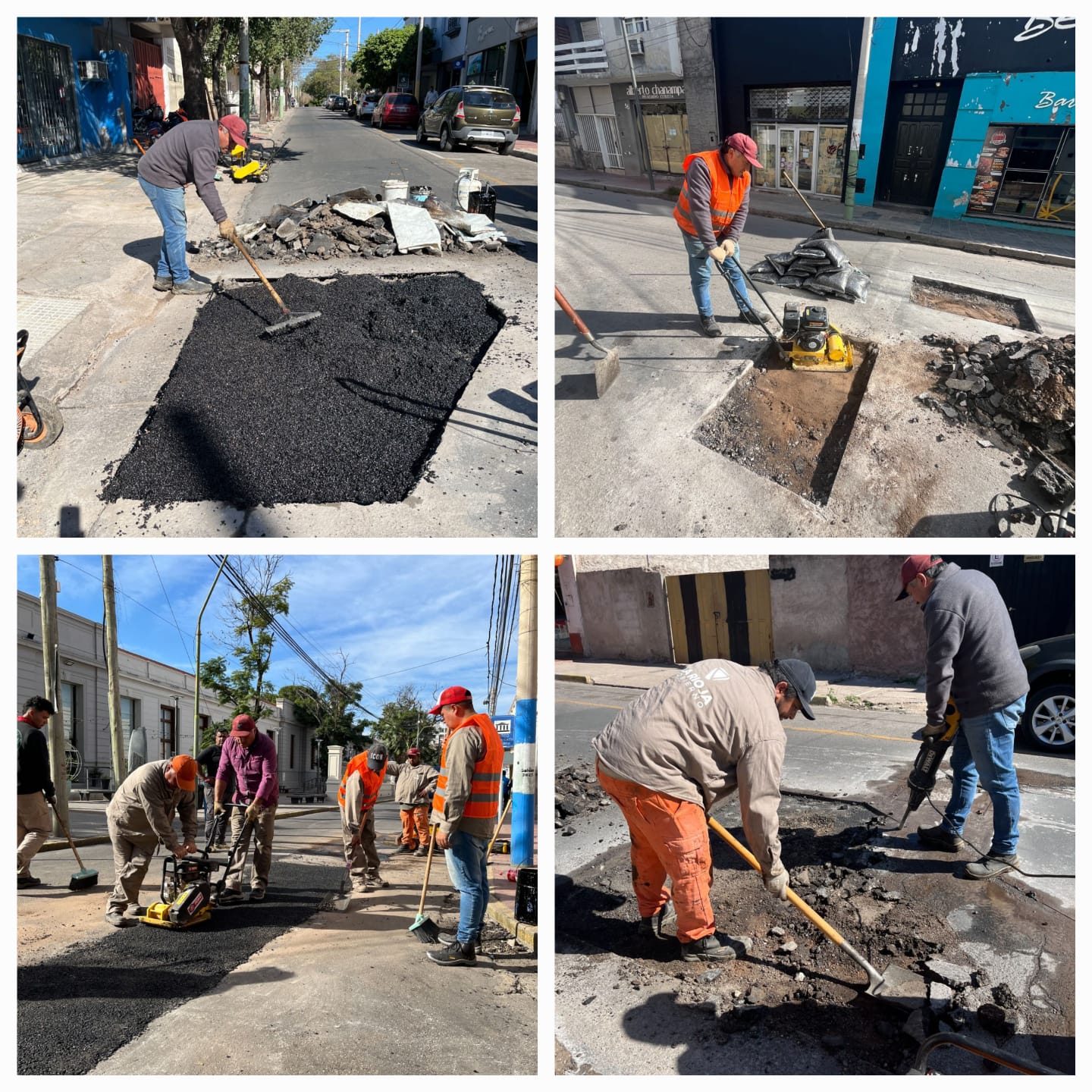 Provincia y Municipio avanzan con un plan integral de bacheo en la ciudad Capital.