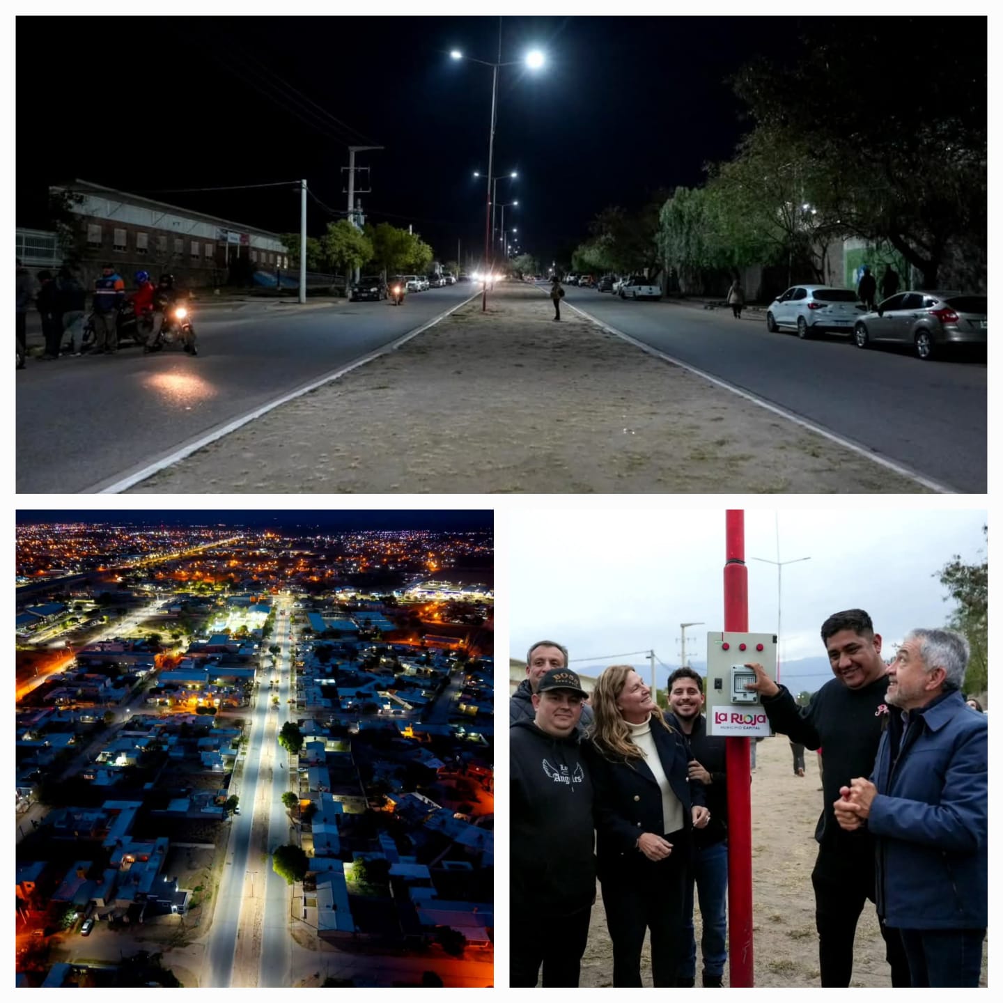 La Ciudad se sigue iluminando. Trabajando en conjunto entre Municipio y Provincia.