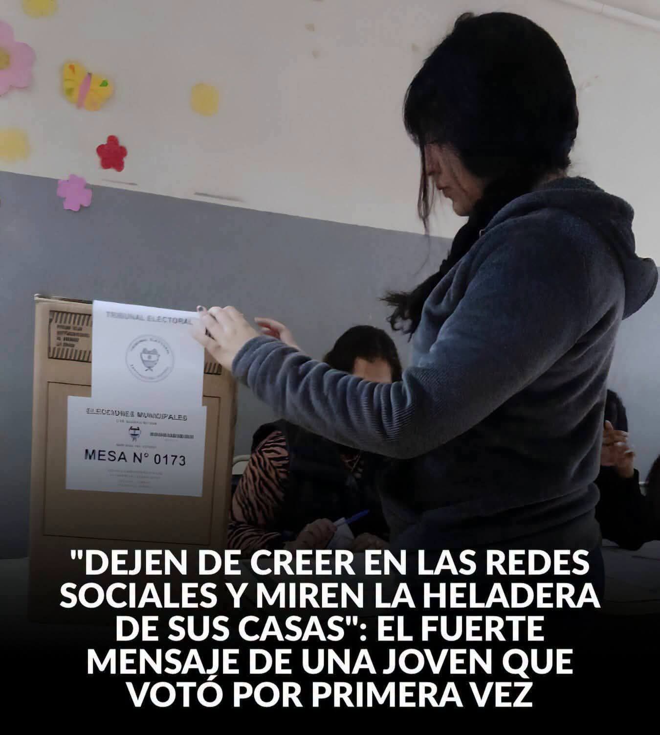 "Dejen de creer en las redes sociales y miren la heladera de sus casas." 