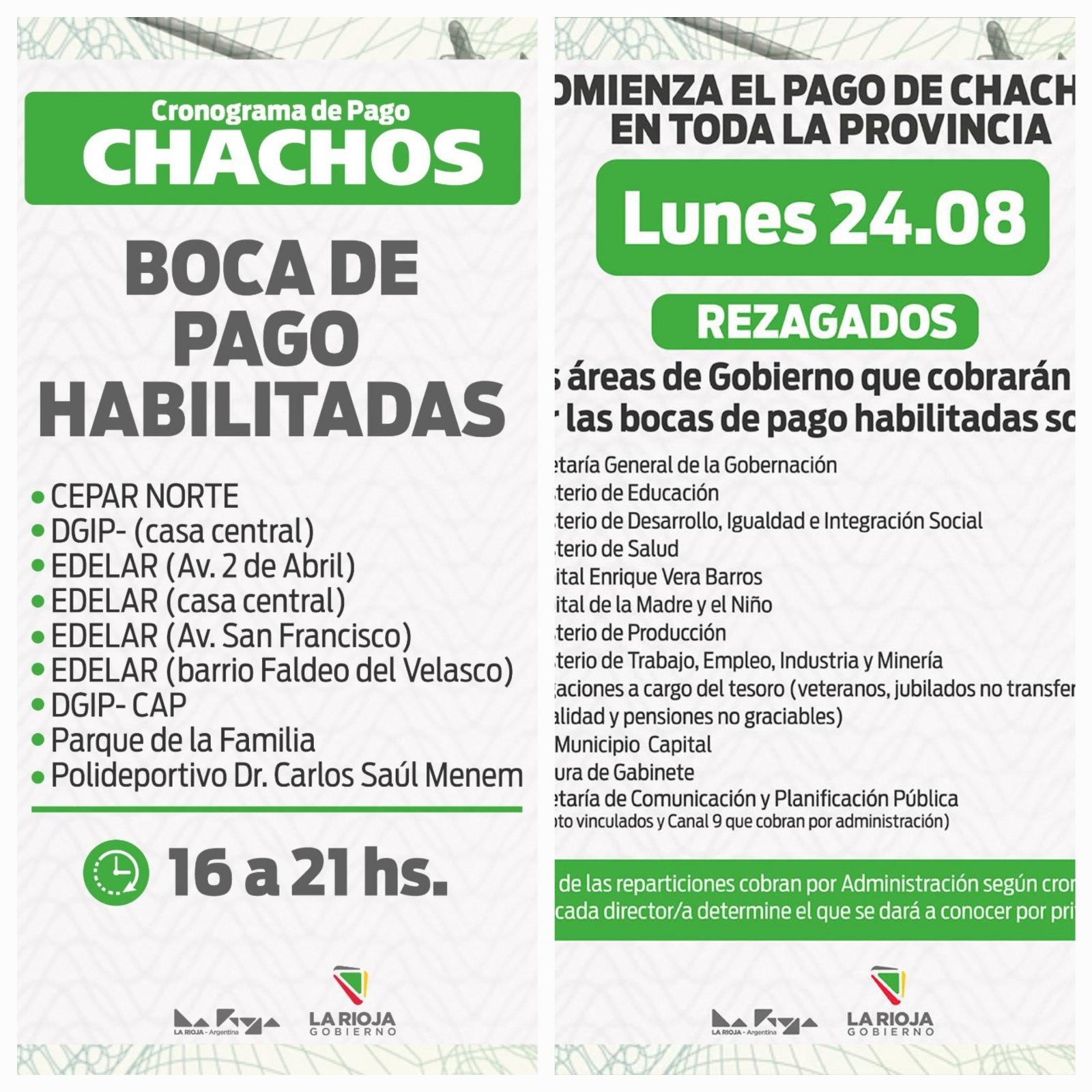 Ayuda extraordinaria. Este lunes cobran los Chachos los rezagados de Capital