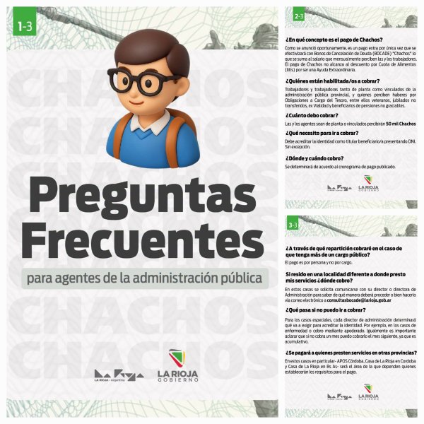 Brindan precisiones y detalles a tener en cuenta para el cobro de los &ldquo;Chachos&rdquo;  