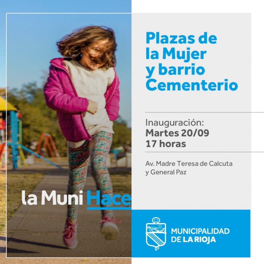 El Municipio inaugura dos plazas en la zona Este de la Capital.