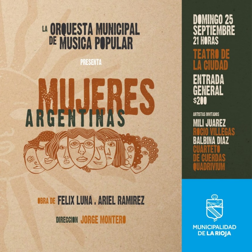 Orquesta Municipal de Musica popular presenta “Mujeres Argentinas”