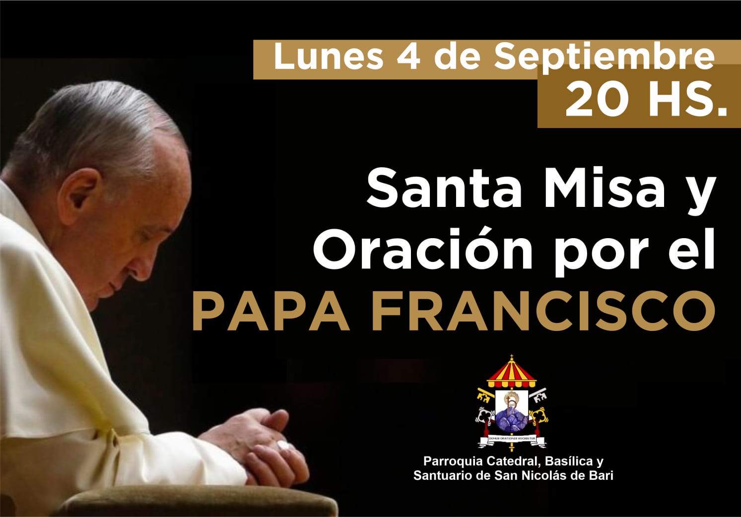 Realizan una misa en la Catedral en desagravio por los dichos de Milei en contra del Papa Francisco