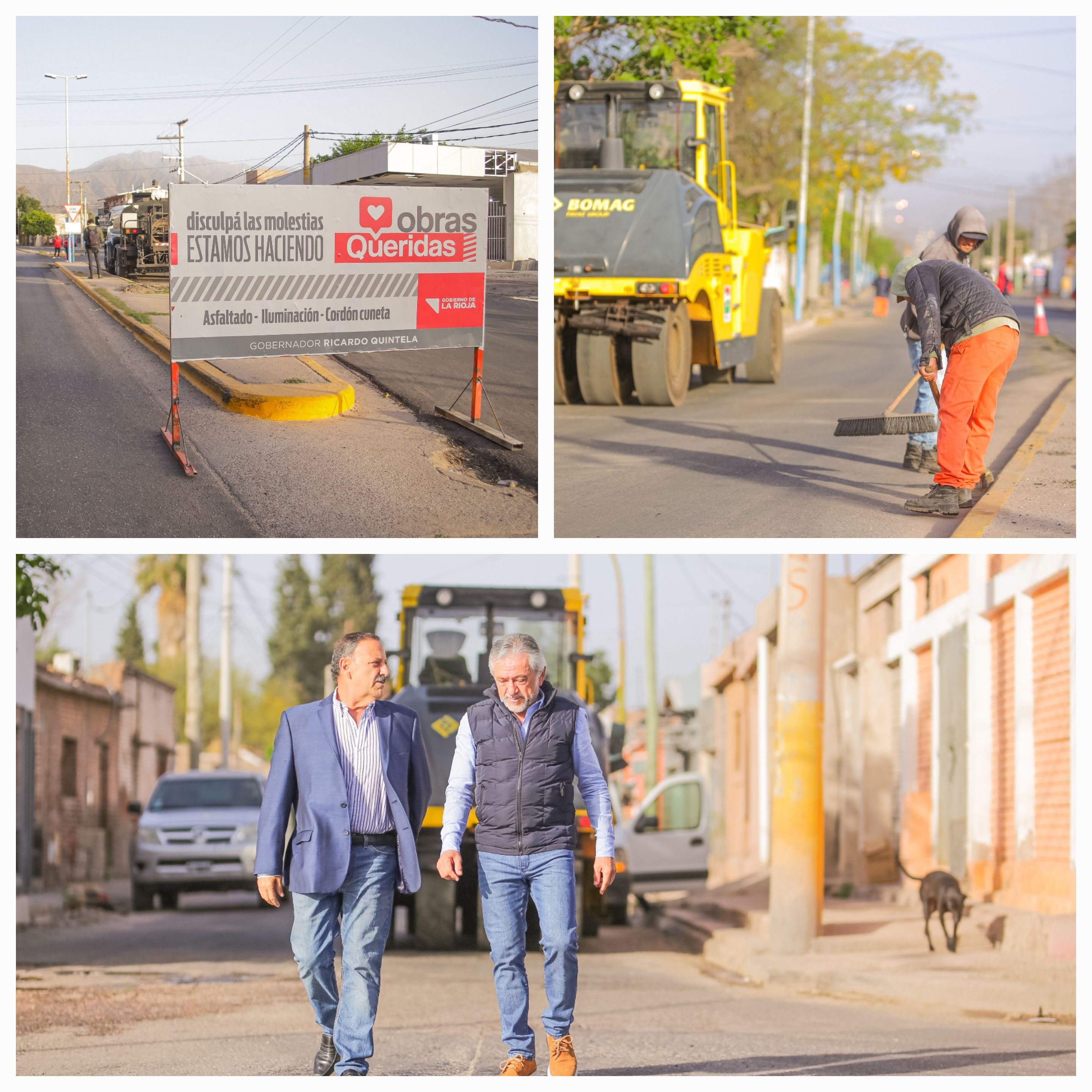Quintela supervisó importante obra de asfaltado en Av San Francisco